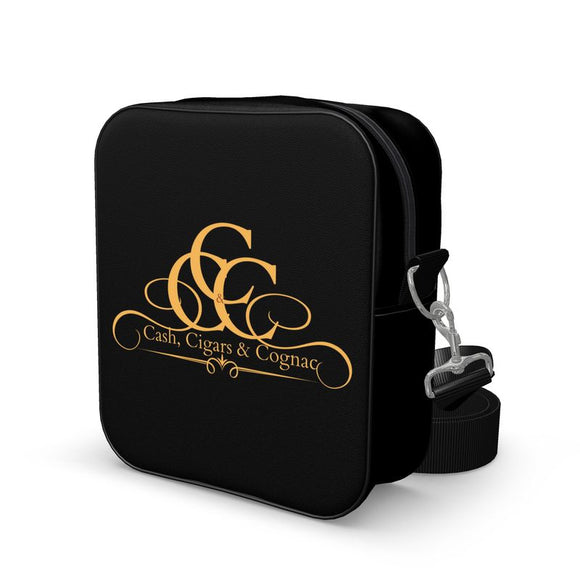 Cash, Cigars & Cognac - Aficionado Signature Shoulder Bag, Smoke Black & Gold