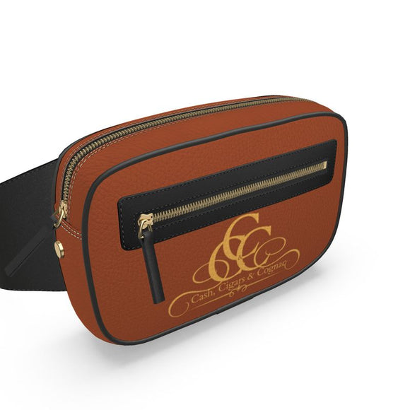 Cash, Cigars & Cognac Connoisseur Signature Belt Bag Cognac Brown & Gold