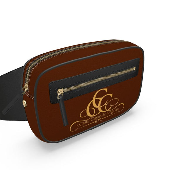 Cash, Cigars & Cognac Connoisseur Signature Belt Bag, Cigar Brown & Gold